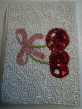 New Cherry seed beaded coin pouch